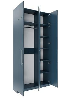 Шкаф распашной Калифорния - 3 с антресолью Альби Полуночно-синий