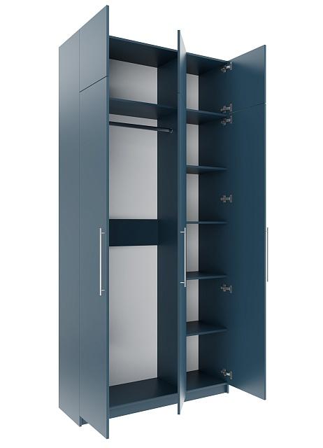 Шкаф распашной Калифорния - 3 с антресолью Альби Полуночно-синий