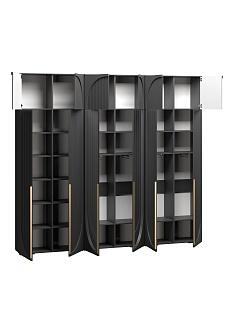 Шкаф распашной Брей - 3.1 с антресолью Черный