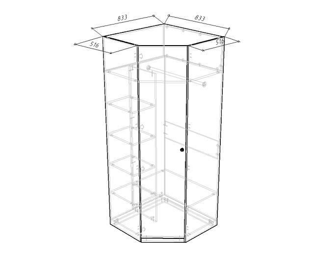 Шкаф угловой Банни Mini Белый