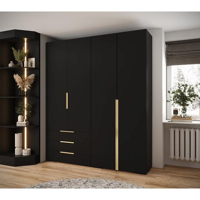 Шкаф распашной Мори - 8 Черный