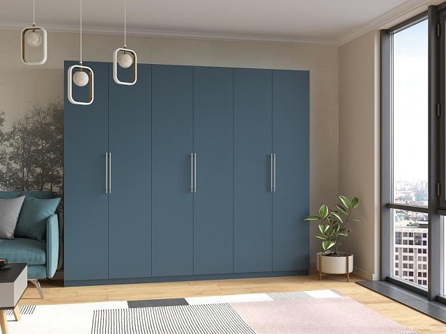 Шкаф распашной Калифорния - 6 Альби Полуночно-синий