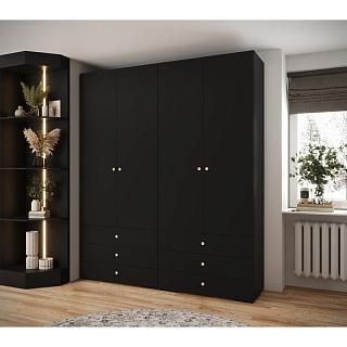 Шкаф распашной Люксор - 4.6 Черный