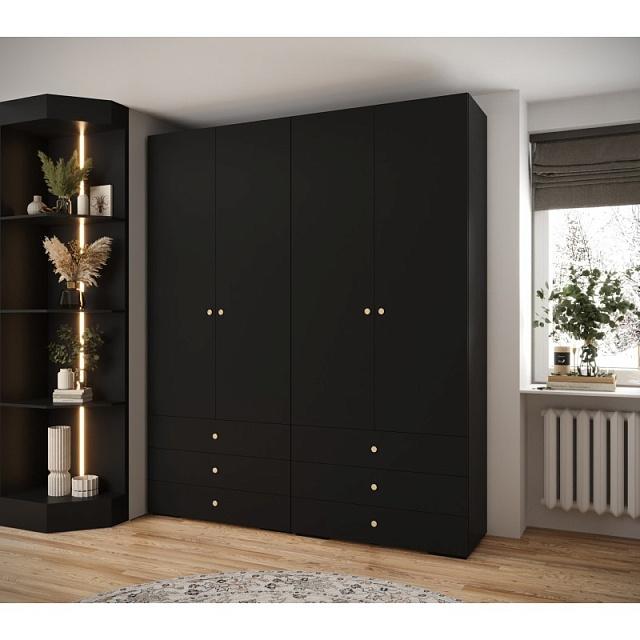 Шкаф распашной Люксор - 4.6 Черный