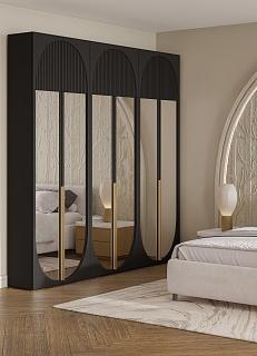 Шкаф распашной Брей - 3.2 с антресолью Черный