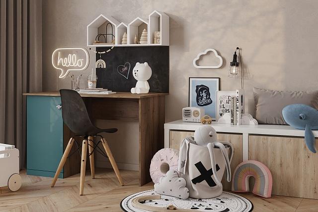 Письменный стол Скарабей - 3 МДФ Аквамарин