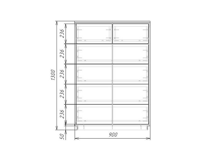 Комод Бостон - 6 Черный
