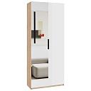 Шкаф распашной Астрис - 2 с зеркалом Белый