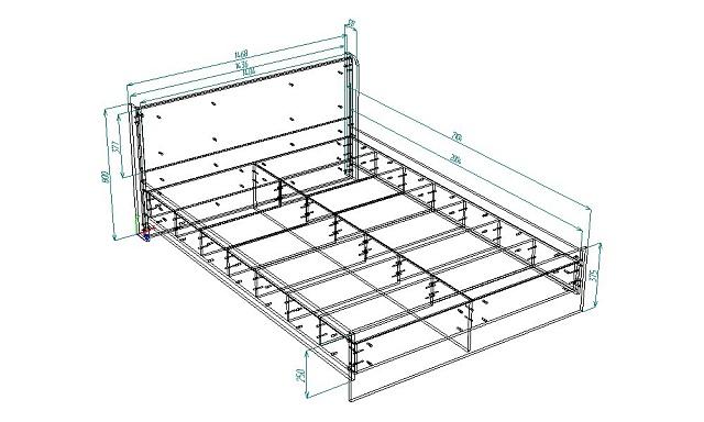 Кровать Алина 1400