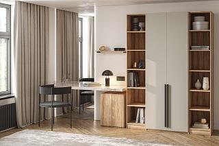 Шкаф распашной Хейсон - 24 Блэквуд Ячменный / Кашемир