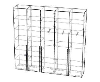 Шкаф распашной Мори - 12 Черный