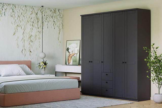 Шкаф распашной София РАХ - 13 МДФ Графит