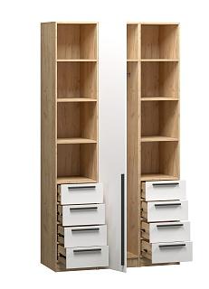 Шкаф распашной Хейсон - 28 Дуб Золотистый / Белый