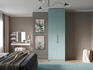 Шкаф распашной Калифорния - 2 с антресолью Сумеречный Голубой