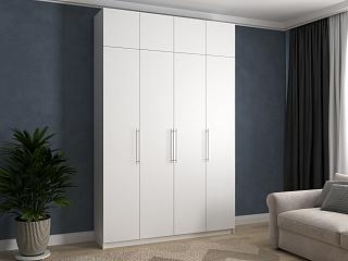 Шкаф распашной Калифорния - 4 с антресолью Белый