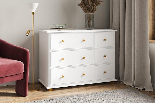 Комод Луиза - 6 МДФ Белый