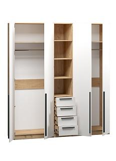 Шкаф распашной Хейсон - 21 Дуб Золотистый / Белый