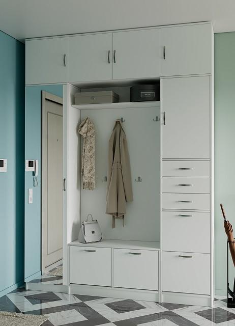 Прихожая Ольга - 8 с антресолью Белый