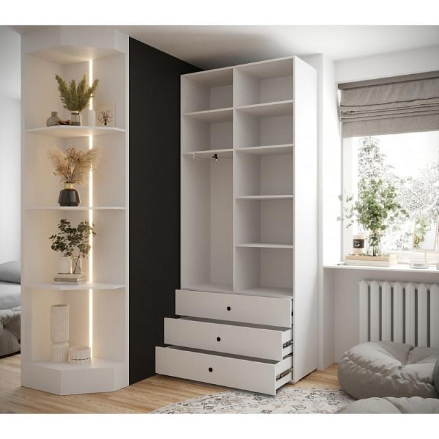 Шкаф распашной Люксор - 2.3 Белый