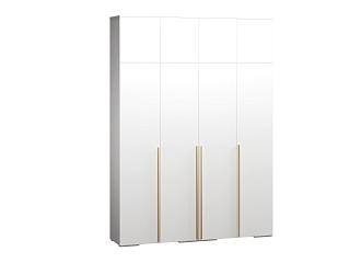 Шкаф распашной Эдинбург - 4 с антресолью Белый