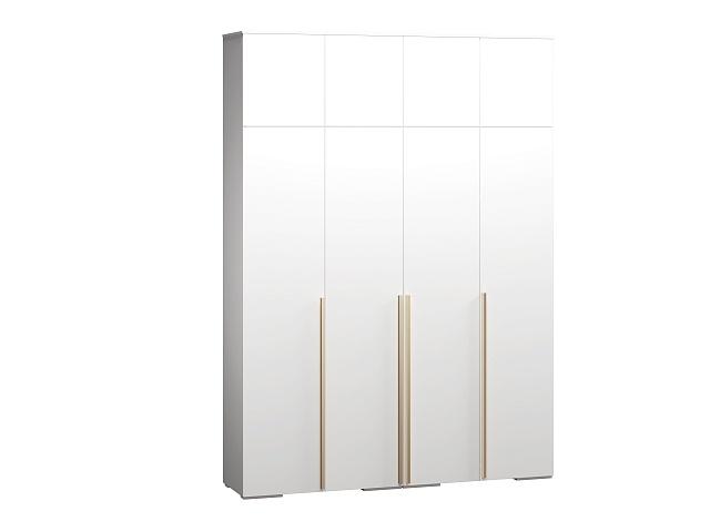 Шкаф распашной Эдинбург - 4 с антресолью Белый