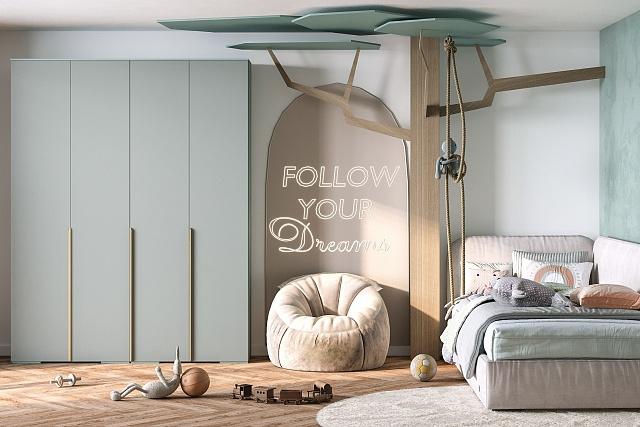 Шкаф распашной Солфорд - 4 Зеленый Айсберг