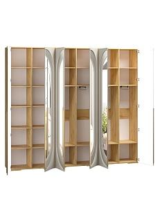 Шкаф распашной Брей - 3.2 Дуб Золотистый / Кашемир