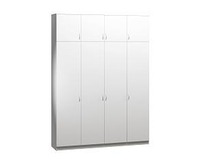 Шкаф распашной Лайт-4 с антресолью Белый