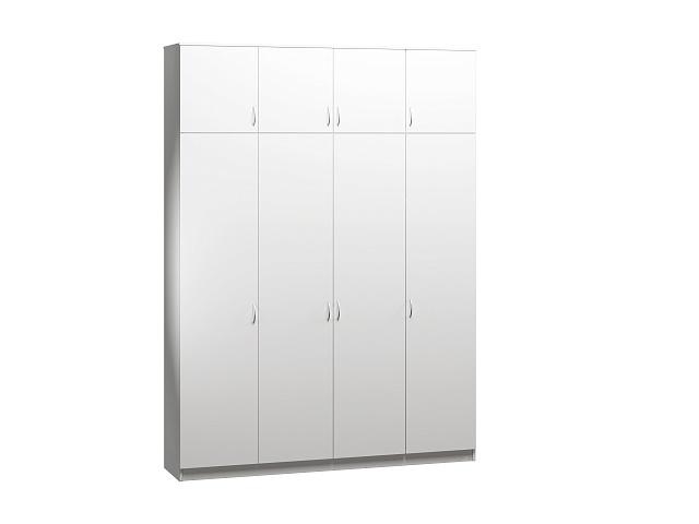 Шкаф распашной Лайт-4 с антресолью Белый