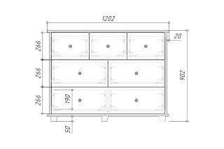 Комод Луиза - 2 МДФ Белый