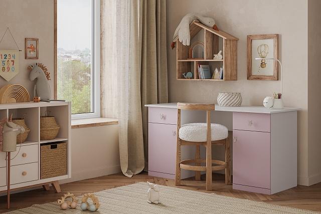 Письменный стол Банни - 6 МДФ Розовый Лайт