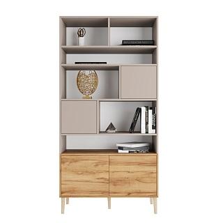 Стеллаж Скарлет - 4 Дуб Золотистый / Кашемир