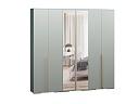 Шкаф распашной Солфорд - 6 с зеркалом Зеленый Айсберг