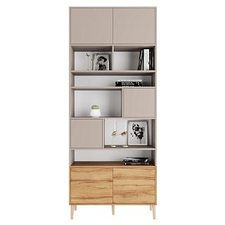 Стеллаж Скарлет - 8 Дуб Золотистый / Кашемир