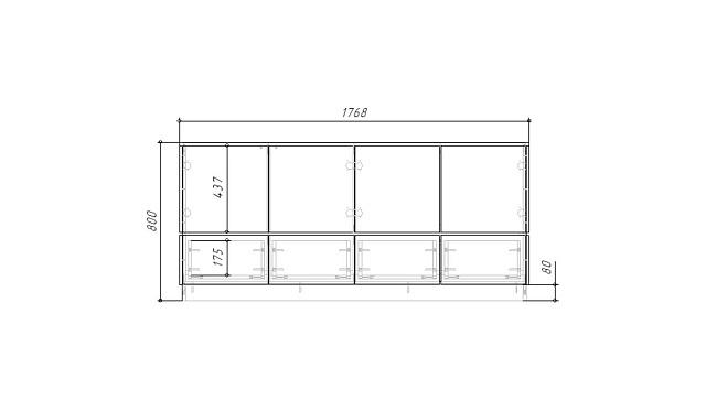 Комод Exeed - 4 Графит