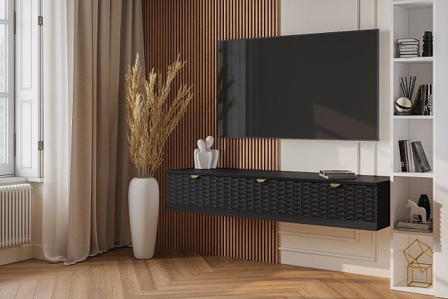 Тумба под ТВ подвесная Тоди - 3 Черный