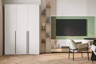 Шкаф распашной Лоренсе - 3 Белый