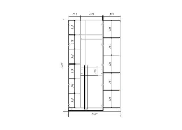 Шкаф распашной Лорена Пакс - 2.1 Графит