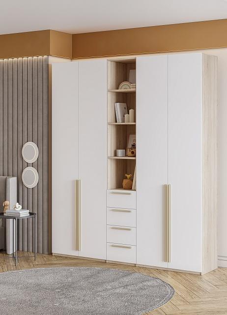 Шкаф распашной Хейсон - 21 Дуб Сонома / Белый