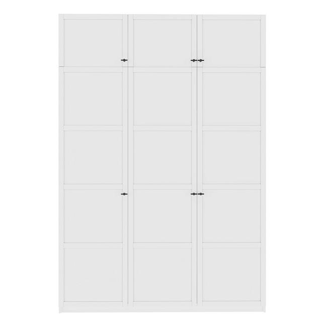 Шкаф распашной Скаген - 3 с антресолью Белый