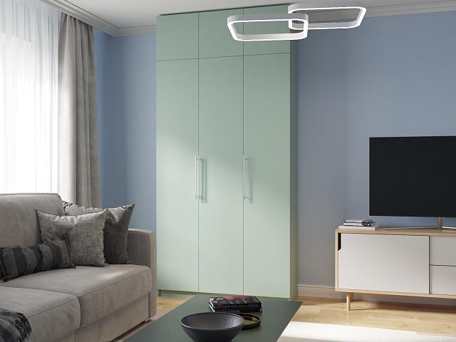 Шкаф распашной Калифорния - 3 с антресолью Пастельный Зеленый