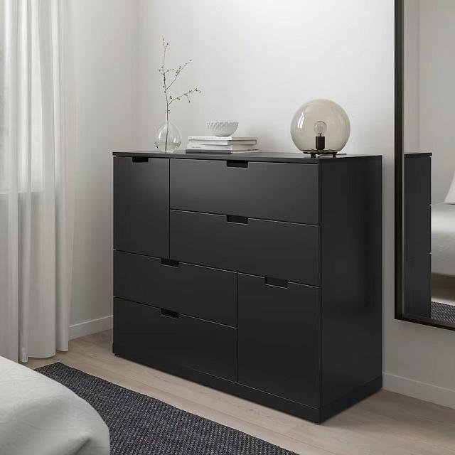 Комод Генри - 12 МДФ Черный