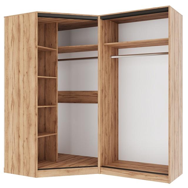 Шкаф-купе угловой Ромео - 3 Крафт Золотой