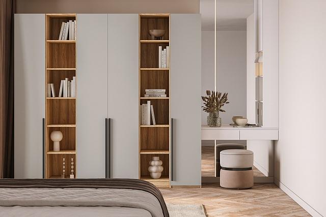 Шкаф распашной Хейсон - 13 Блэквуд Ячменный / Кашемир