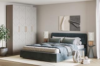 Шкаф распашной Дольче - 4 МДФ Кашемир