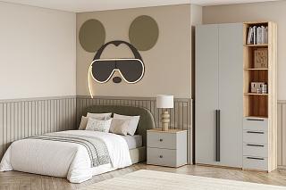 Шкаф распашной Хейсон - 22 Блэквуд Ячменный / Кашемир