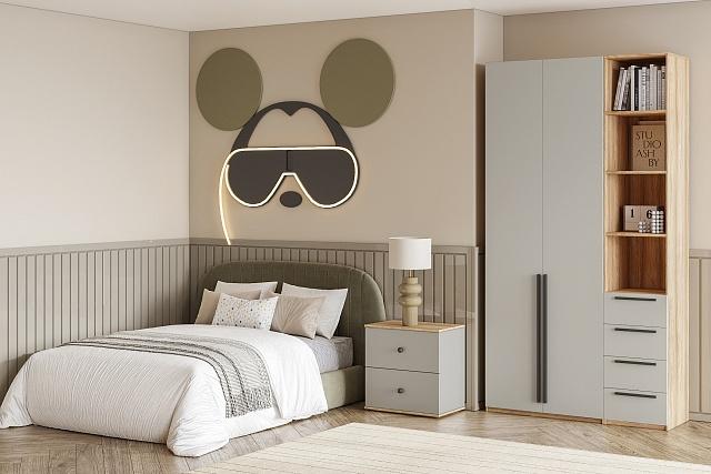 Шкаф распашной Хейсон - 22 Блэквуд Ячменный / Кашемир