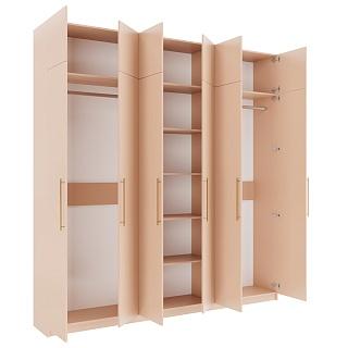 Шкаф распашной Калифорния - 6 с антресолью Сатин