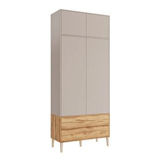 Шкаф распашной Скарлет - 11 Дуб Золотистый / Кашемир