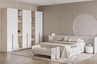 Шкаф распашной Хейсон - 18 Дуб Сонома / Белый